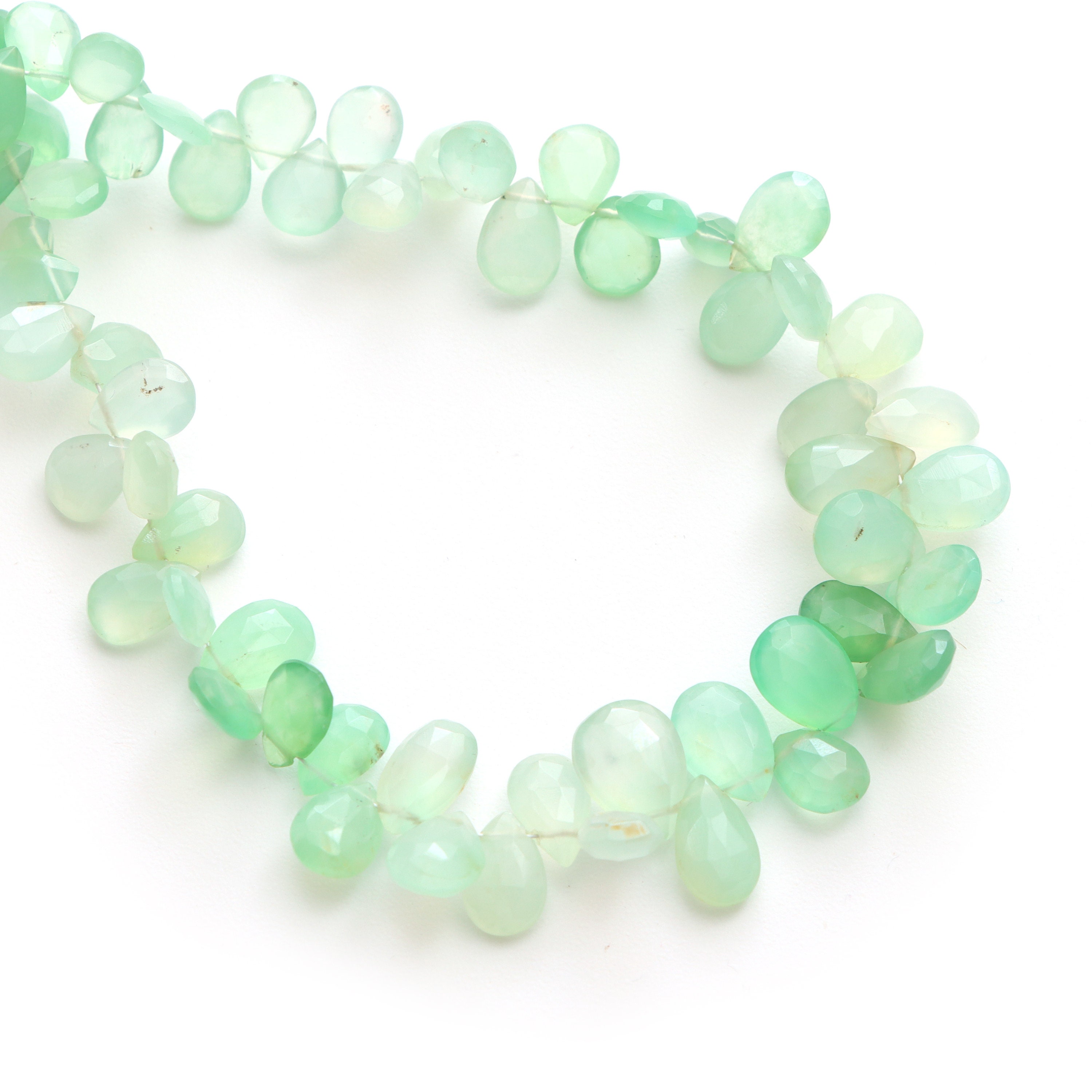Chrysoprase Faceted Pear Beads, 6x8.5 Mm To 7x10 Mm, Faceted Chrysoprase Pear, Chrysoprase Pear Beads, 8 Inch Strand, Price Per Strand
