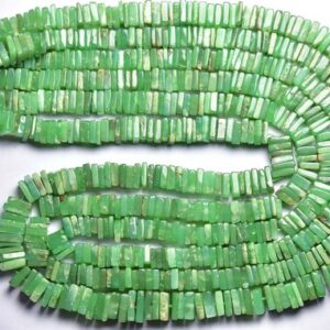 Finest Natural Chrysoprase Heishi Beads - 8 Inches - Beautiful Natural Smooth Chrysoprase Heishi Square Shape Beads - Size Is 5.5 Mm #1716 Finest Natural Chrysoprase Heishi Beads - 8 Inches - Beautiful Natural Smooth Chrysoprase Heishi Square Shape Beads - Size Is 5.5 Mm #1716