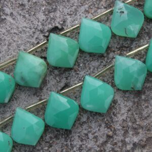 Chrysoprase Gemstone Faceted Briolette Beads , 10 Piece Leaf-shaped I Size—17-18 Mm App. , Make Jewelry (c544) Chrysoprase Gemstone Faceted Briolette Beads , 10 Piece Leaf-shaped I Size—17-18 Mm App. , Make Jewelry (c544)