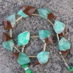 Natural Chrysoprase Gemstone Faceted Briolette Beads | 10 Pieces Sparrow-shaped | Size- 13x22 I Jewelry Setting [b124]