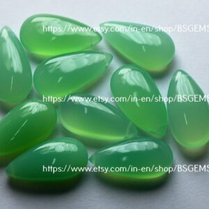 Side Drilled, 3 Mtched Pair, super Finist, Chrysoprase Chalcedony Smooth Pear Shape Briolettes, size 10x20mm Side Drilled, 3 Mtched Pair, super Finist, Chrysoprase Chalcedony Smooth Pear Shape Briolettes, size 10x20mm