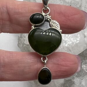 Dark Green Chrysoprase Heart Pendant Dark Green Chrysoprase Heart Pendant