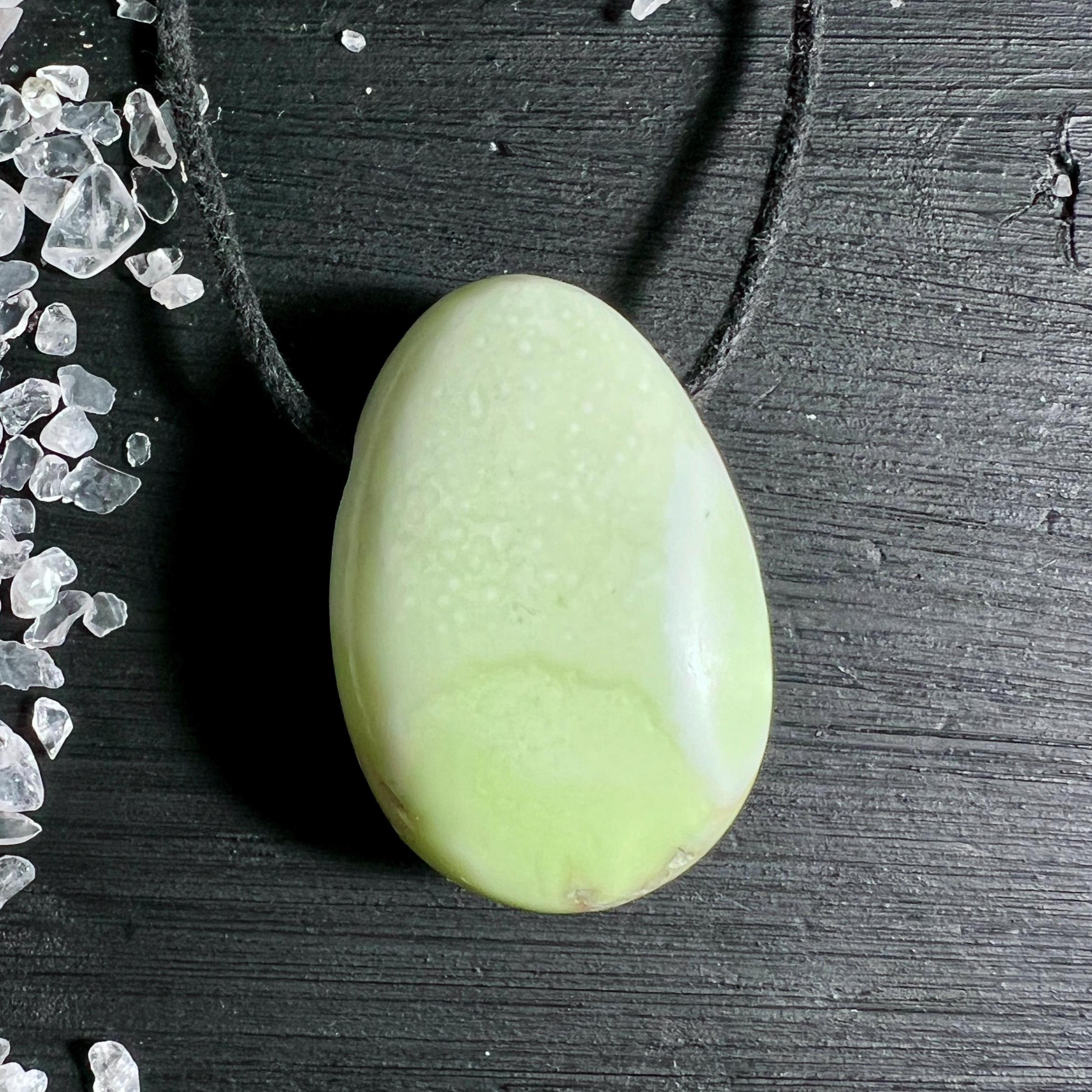 Drilled Lemon Chrysoprase Pendant | Flat Drop-shaped Necklace | Chrysoprase Jewelry Drilled Lemon Chrysoprase Pendant | Flat Drop-shaped Necklace | Chrysoprase Jewelry
