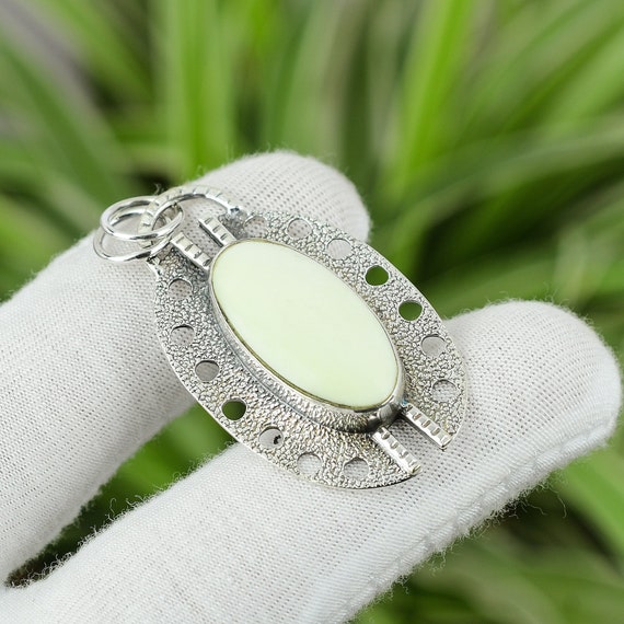 Lemon Chrysoprase Pendant: Handmade 925 Sterling Silver Statement Jewelry Lemon Chrysoprase Pendant: Handmade 925 Sterling Silver Statement Jewelry