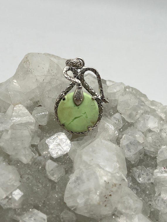 Lemon Chrysoprase Snake Pendant