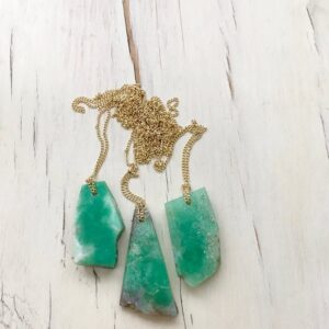 Chrysoprase Necklace Raw Chrysoprase Necklace Chrysoprase Pendant Necklace Gemstone Jewelry
