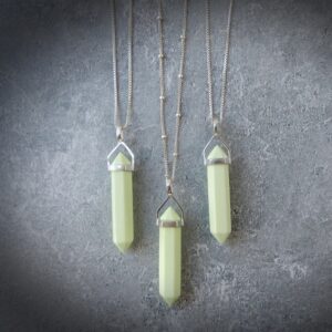 Chrysoprase Necklace Sterling Silver • Lemon Chrysoprase Pendant Chrysoprase Necklace Sterling Silver • Lemon Chrysoprase Pendant
