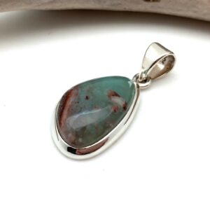 Chrysoprase Pendant, 925 Sterling Silver, Natural Stone (25mm) Chrysoprase Pendant, 925 Sterling Silver, Natural Stone (25mm)