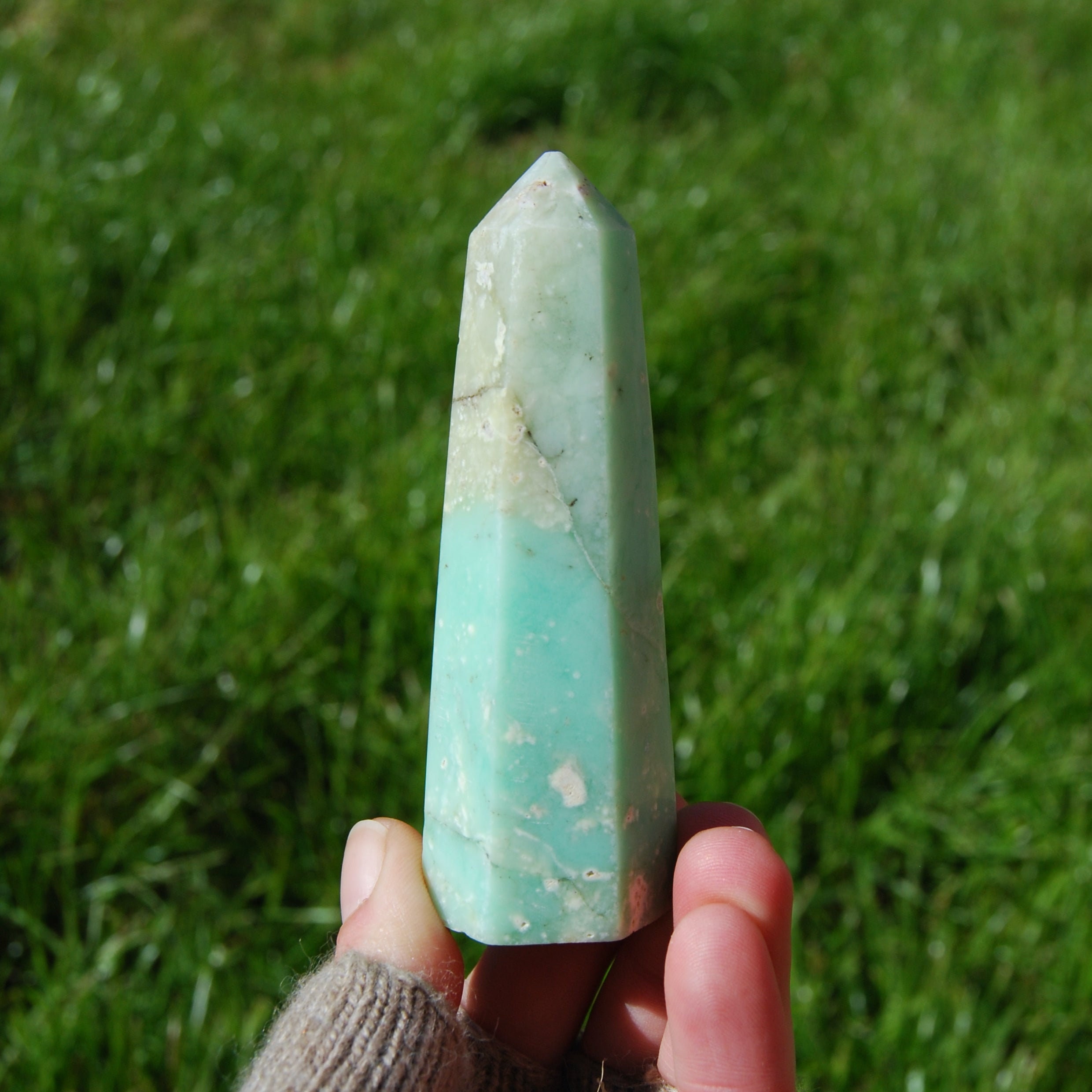 4in 123g Chrysoprase Crystal Tower 4in 123g Chrysoprase Crystal Tower