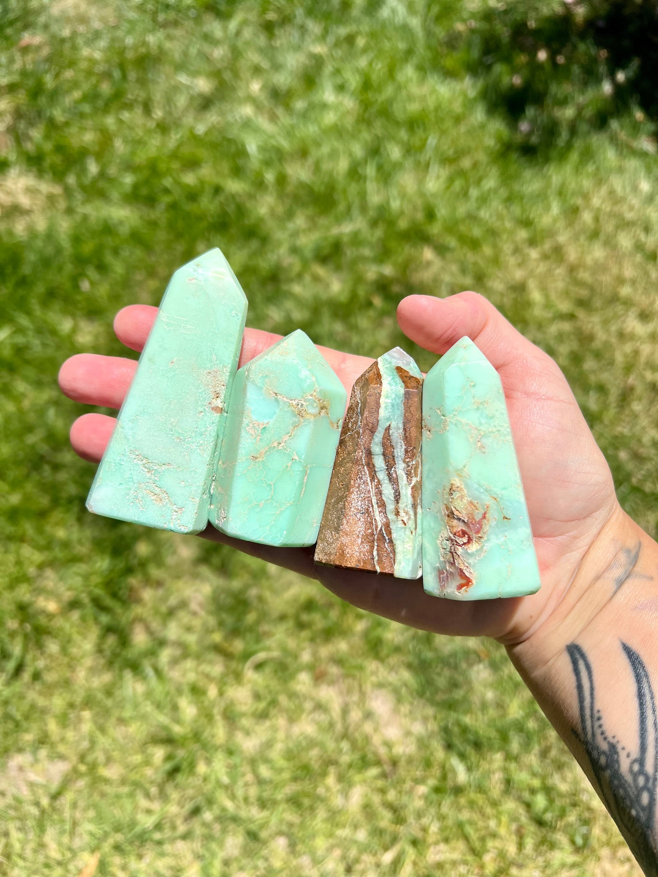 Rare Brazilian Chrysoprase Points | Aa Grade (you Choose)