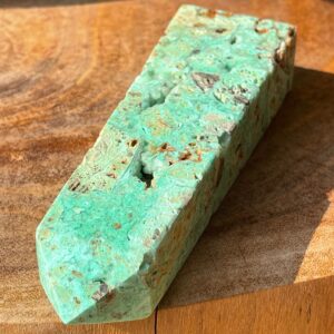 Chrysoprase Tower - Vibrant Green Crystal Point - Natural Polished Obelisk - Unique Gemstone Decor