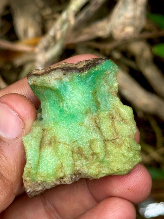 Raw Australian Chrysoprase Specimen: Green Healing Crystal, 140 Carat Raw Australian Chrysoprase Specimen: Green Healing Crystal, 140 Carat