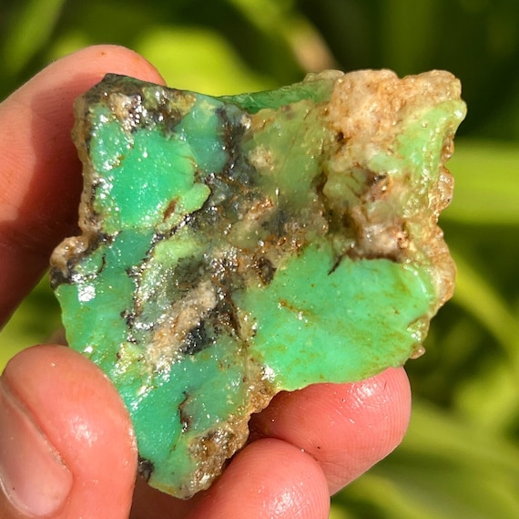Raw Australian Chrysoprase Specimen, Rough Gemstone, Healing Crystal (195.30 Crt)