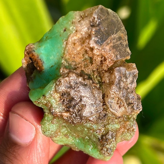 Australian Chrysoprase Raw Stone: Green Chakra Gemstone, 202.85 Carat