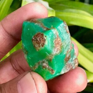 Dark Green Raw Chrysoprase Chunk, Reiki Healing Crystal Dark Green Raw Chrysoprase Chunk, Reiki Healing Crystal