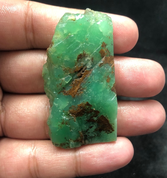 Hand Cut Natural Chrysoprase Rough Stone Slice | Green Slab 34.3g 57x30x12mm Hand Cut Natural Chrysoprase Rough Stone Slice | Green Slab 34.3g 57x30x12mm