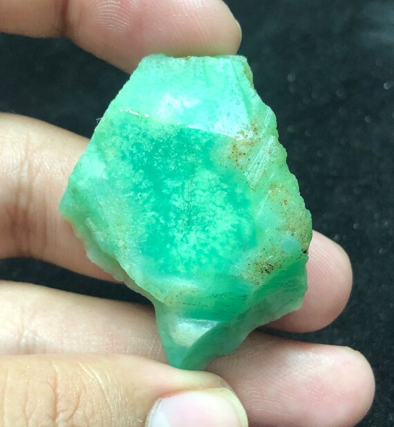 Natural Chrysoprase Rough Stone Slice - May Birthstone | Apple Green Slab 25.3g 44x34x12mm