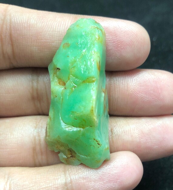 Natural Chrysoprase Rough Stone Slice | Raw Green Gemstone 21.2g 48x17x20mm Natural Chrysoprase Rough Stone Slice | Raw Green Gemstone 21.2g 48x17x20mm