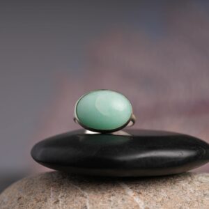 Australian Chrysoprase Ring: Sterling Silver, Natural Green Chrysoprase Cocktail Ring, Size 7 Australian Chrysoprase Ring: Sterling Silver, Natural Green Chrysoprase Cocktail Ring, Size 7