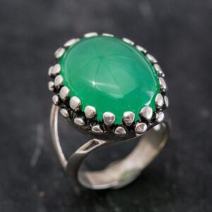 Large Chrysoprase Ring, Natural Chrysoprase, Vintage Silver Ring, Green Statement Ring, Cocktail Ring, Solid Silver Ring, Rare By Adina Large Chrysoprase Ring, Natural Chrysoprase, Vintage Silver Ring, Green Statement Ring, Cocktail Ring, Solid Silver Ring, Rare By Adina