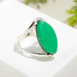 Marquise Chrysoprase Ring: Handmade 925 Sterling Silver Statement Jewelry Marquise Chrysoprase Ring: Handmade 925 Sterling Silver Statement Jewelry