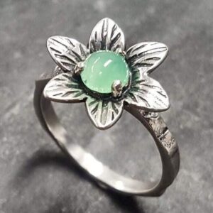 Chrysoprase Ring, Natural Chrysoprase, Vintage Flower Ring, Green Chrysoprase Ring, Lotus Flower Ring, Flower Lover Ring, Rare By Adina Chrysoprase Ring, Natural Chrysoprase, Vintage Flower Ring, Green Chrysoprase Ring, Lotus Flower Ring, Flower Lover Ring, Rare By Adina