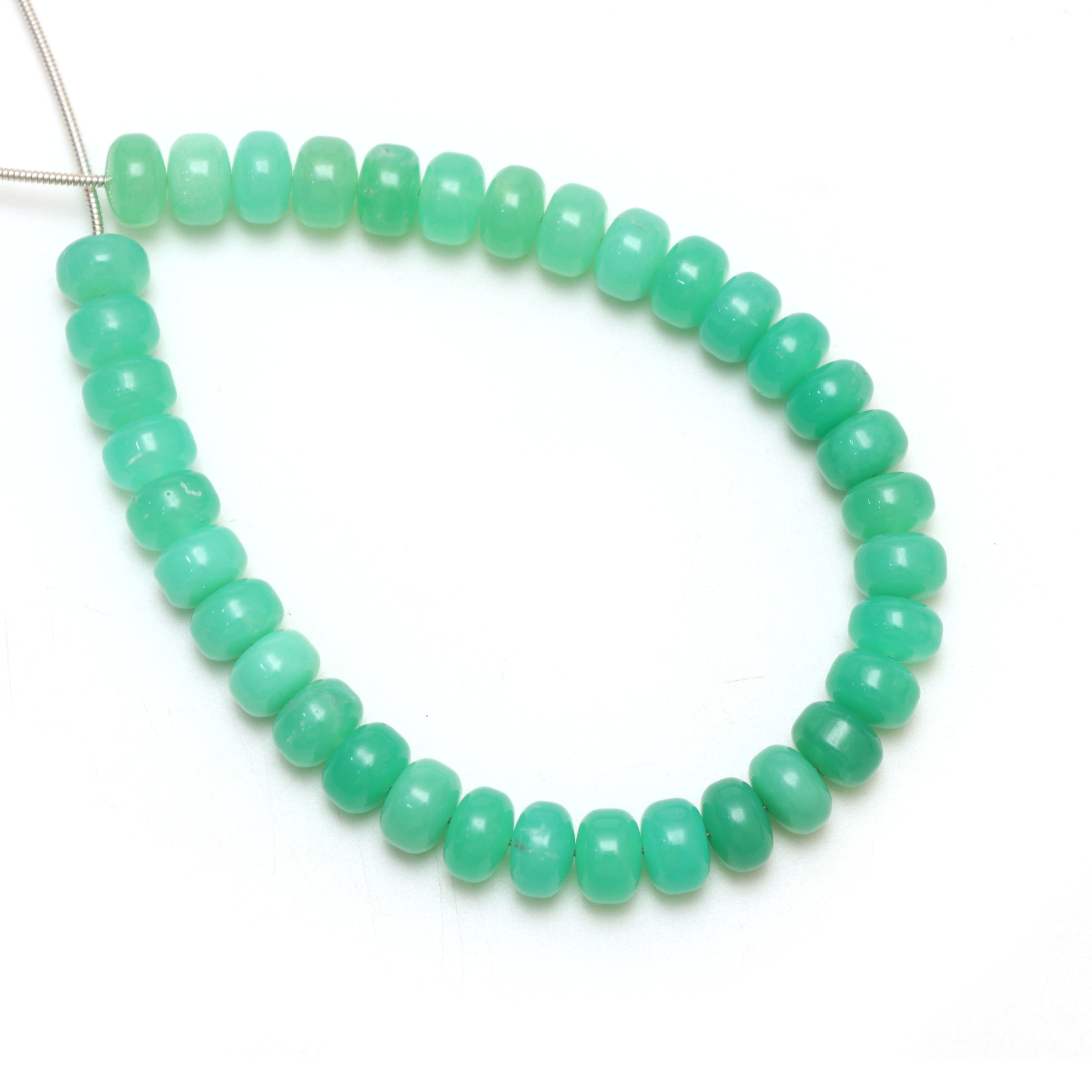 Calibrated Chrysoprase Smooth Rondelle Beads, 8 Mm, Green Chrysoprase Beads, Chrysoprase Jewelry Making Gemstone Beads 8 Inch/16 Inch Strand