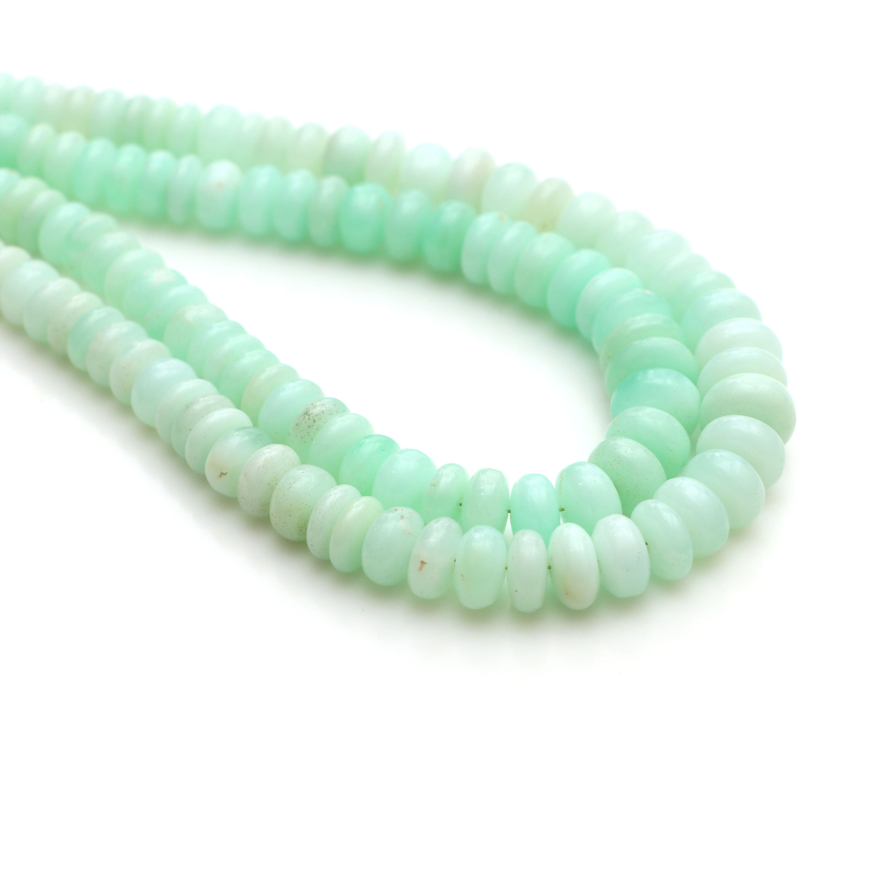 Mint Chrysoprase Smooth Rondelle Beads, 6 Mm To 9 Mm, Chrysoprase Beads, Plain Rondelle Chrysoprase Beads, 18 Inch Strand, Price Per Strand