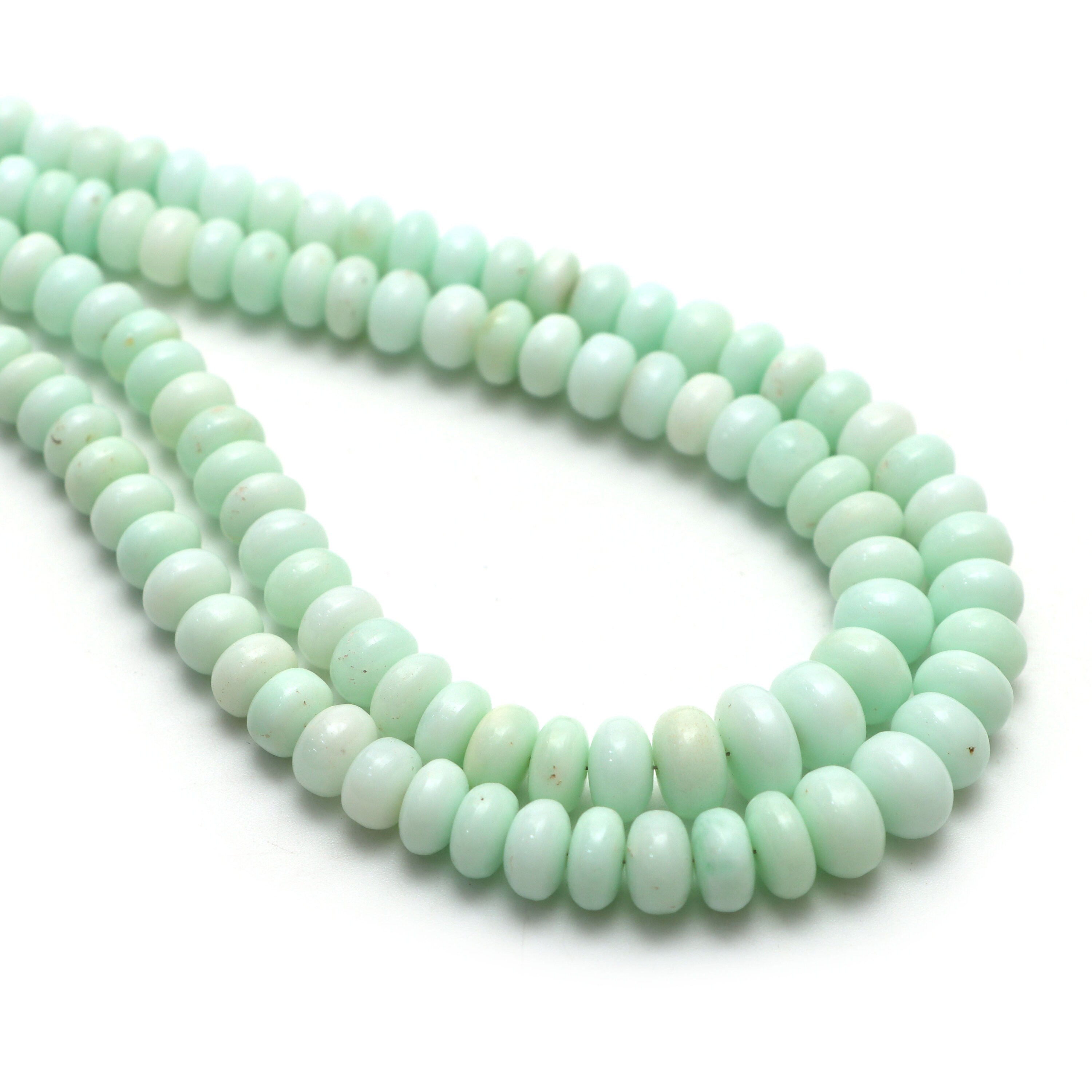 Mint Chrysoprase Smooth Rondelle Beads, 6.5 Mm To 10 Mm, Chrysoprase Beads, Plain Rondelle Chrysoprase, 18 Inch Strand, Price Per Strand