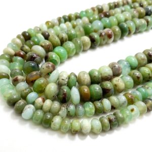 Natural Aaa Chrysoprase Smooth Polished Rondelle Gemstone Beads Size 6mm 8mm 15.5'' Strand - Rd31 Natural Aaa Chrysoprase Smooth Polished Rondelle Gemstone Beads Size 6mm 8mm 15.5'' Strand - Rd31