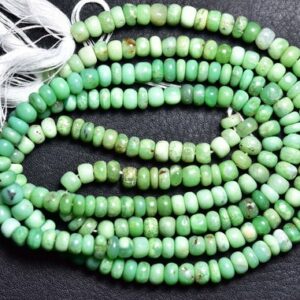 Natural Chrysoprase Rondelle Beads - 16 inches - Beautiful Chrysoprase Smooth Rondelle - Shaded Chrysoprase - Size is 5.50 mm #991 Natural Chrysoprase Rondelle Beads - 16 inches - Beautiful Chrysoprase Smooth Rondelle - Shaded Chrysoprase - Size is 5.50 mm #991