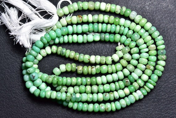 Natural Chrysoprase Rondelle Beads - 16 Inches - Beautiful Chrysoprase Smooth Rondelle - Shaded Chrysoprase - Size Is 5.50 Mm #991