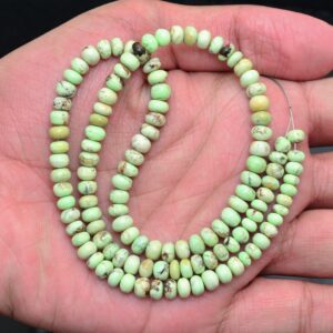 Natural Lemon Chrysoprase Gemstone 5mm-6mm Smooth Rondelle Beads | 20inch Long Strand | Chrysoprase Semi Precious Gemstone Beads For Jewelry Natural Lemon Chrysoprase Gemstone 5mm-6mm Smooth Rondelle Beads | 20inch Long Strand | Chrysoprase Semi Precious Gemstone Beads For Jewelry