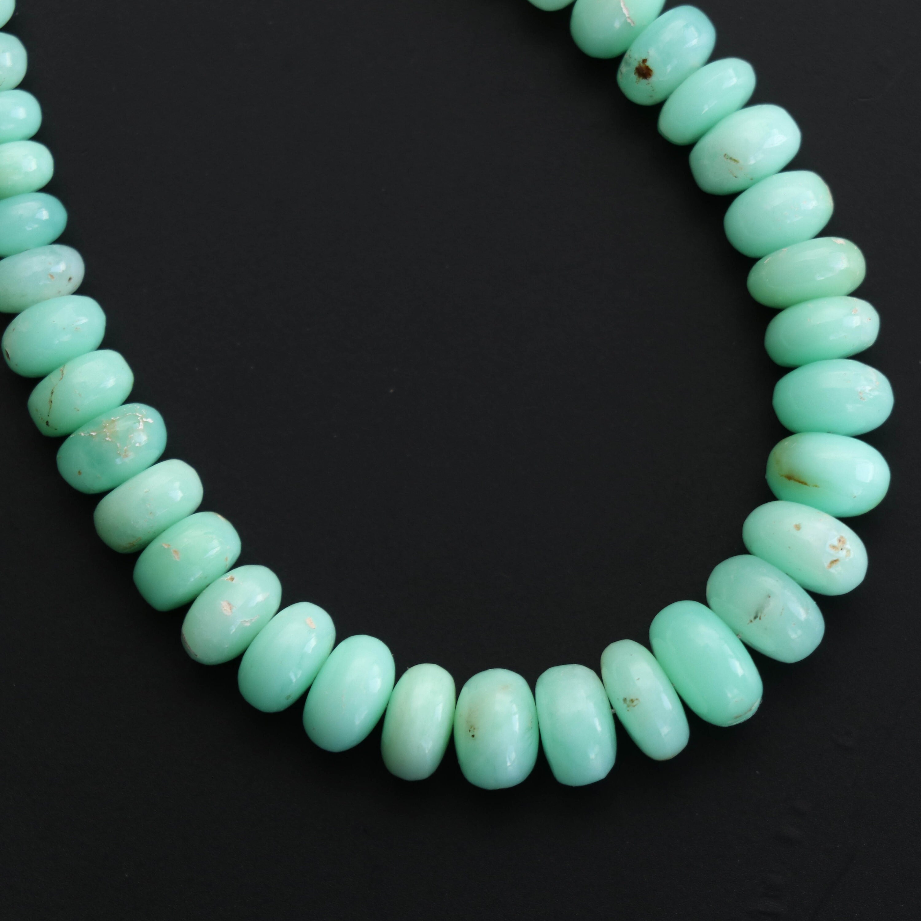 Natural Mint Chrysoprase Smooth Beads,chrysoprase Beads,smooth Chrysoprase Rondelle, Mint Chrysoprase, 6 Mm To 9 Mm, 8 Inch Strand