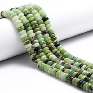 Natural Chrysoprase Smooth Rondelle Beads Size 3x6mm 15.5'' Strand Natural Chrysoprase Smooth Rondelle Beads Size 3x6mm 15.5'' Strand