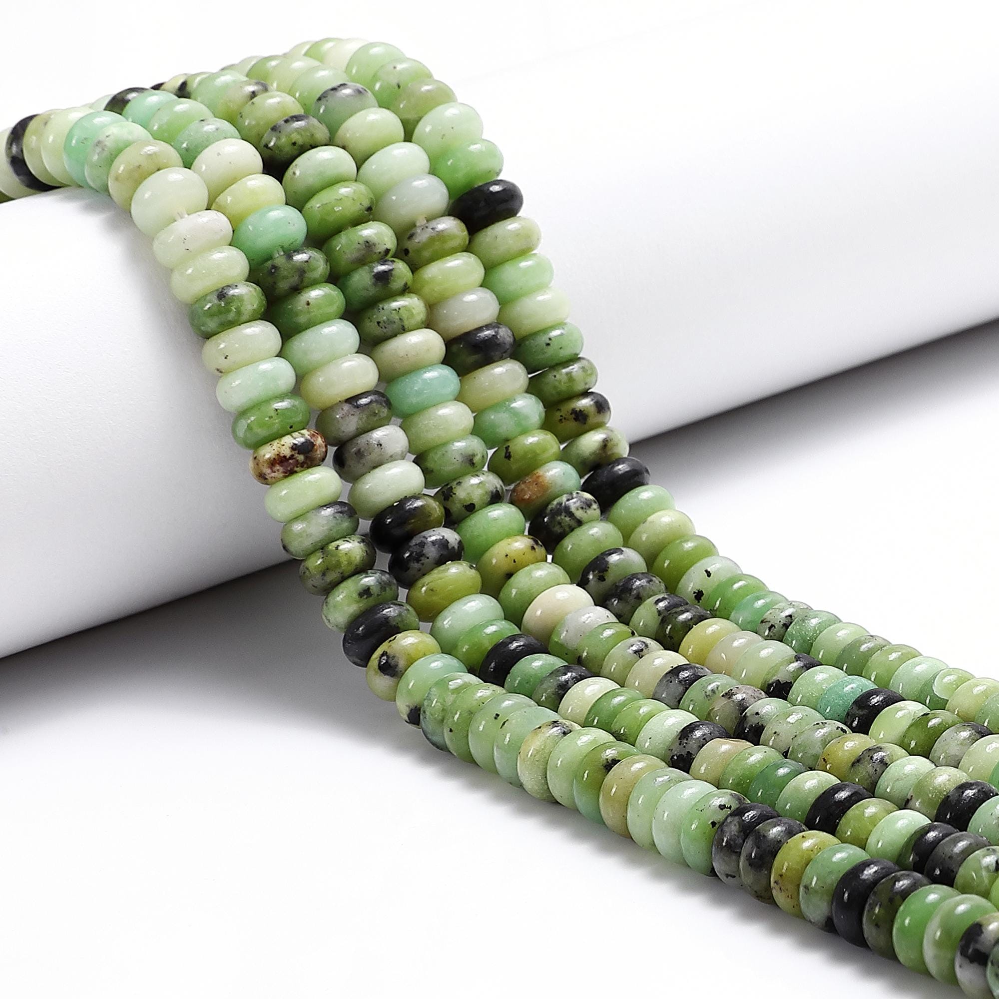 Natural Chrysoprase Smooth Rondelle Beads Size 3x6mm 15.5'' Strand