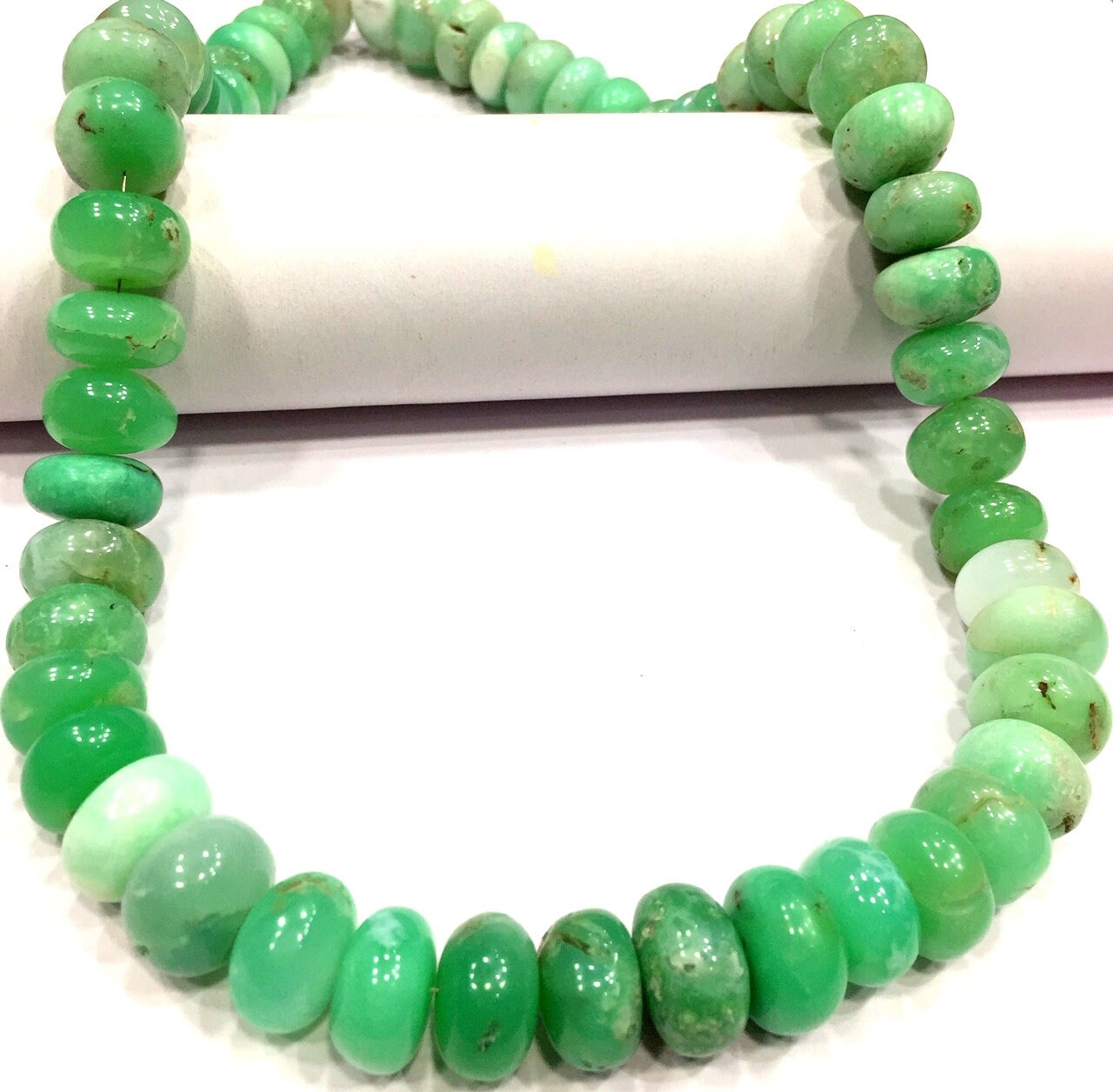 Natural Chrysoprase Smooth Rondelle Beads 12-13.mm Chrysoprase Rondelle Beads Chrysoprase Green Gemstone Beads Large Size Rondelle Beads.