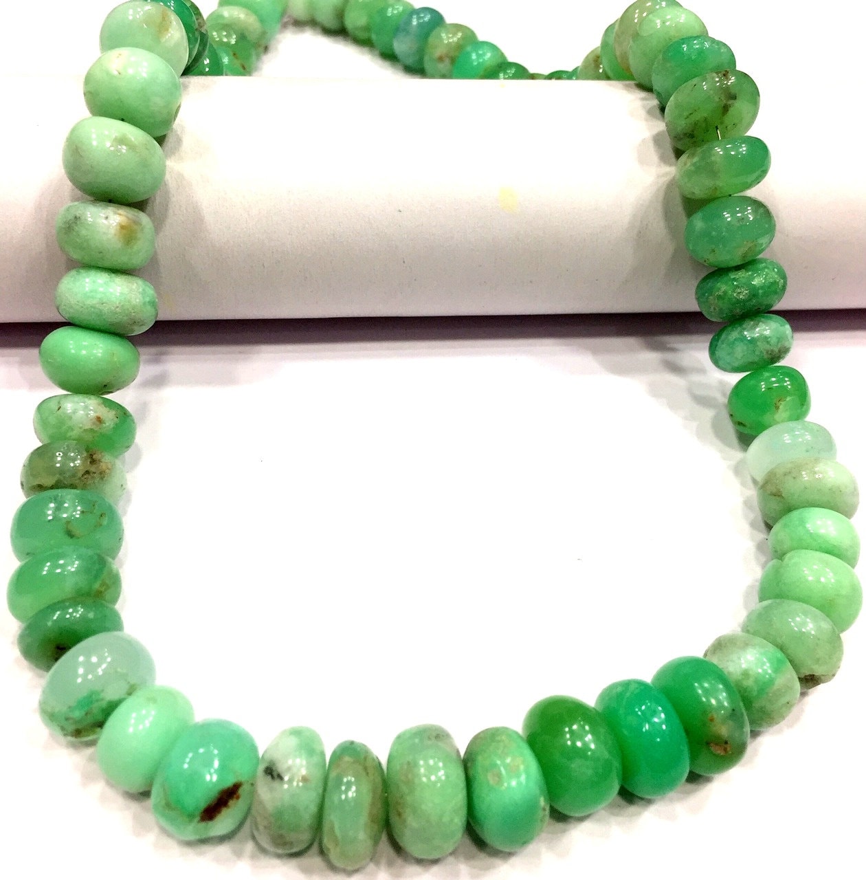 Natural Chrysoprase Strand Beads Smooth Chrysoprase Rondelle Beads 13.mm Chrysoprase Gemstone Beads Large Rondelle Beads Wholesale Beads.