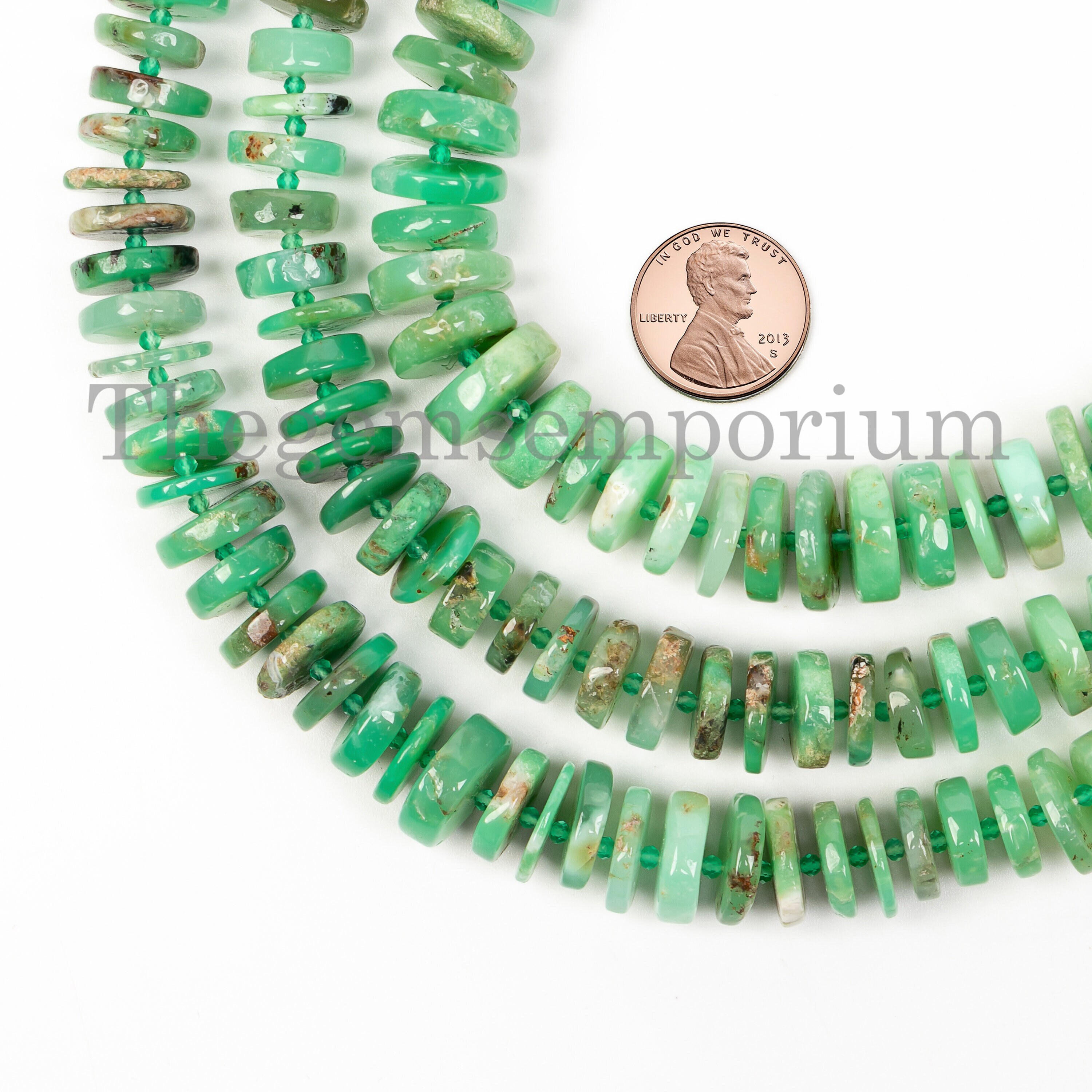 New Arrivals! Chrysoprase Smooth Tyre Beads, Loose Chrysoprase Strand, 11-14 Mm Plain Chrysoprase Beads For Jewelry Making,smooth Tyre Beads