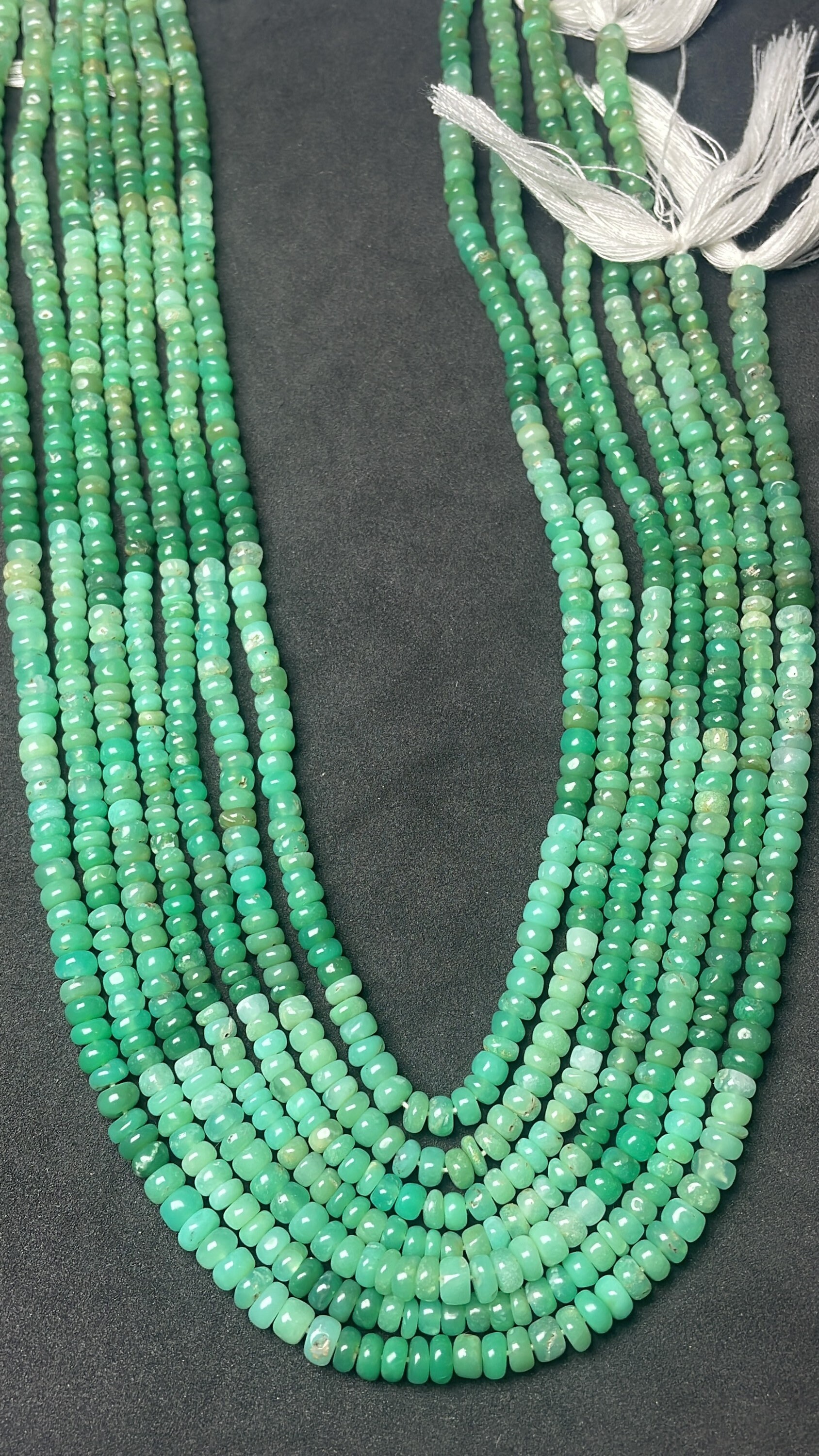 Chrysoprase Plain Rondelle Gemstone Beads, Size 4-5 Mm, Green Chrysoprase Beads, 15 Inches Beads Strand For Jewelry Making, Wholesale Beads