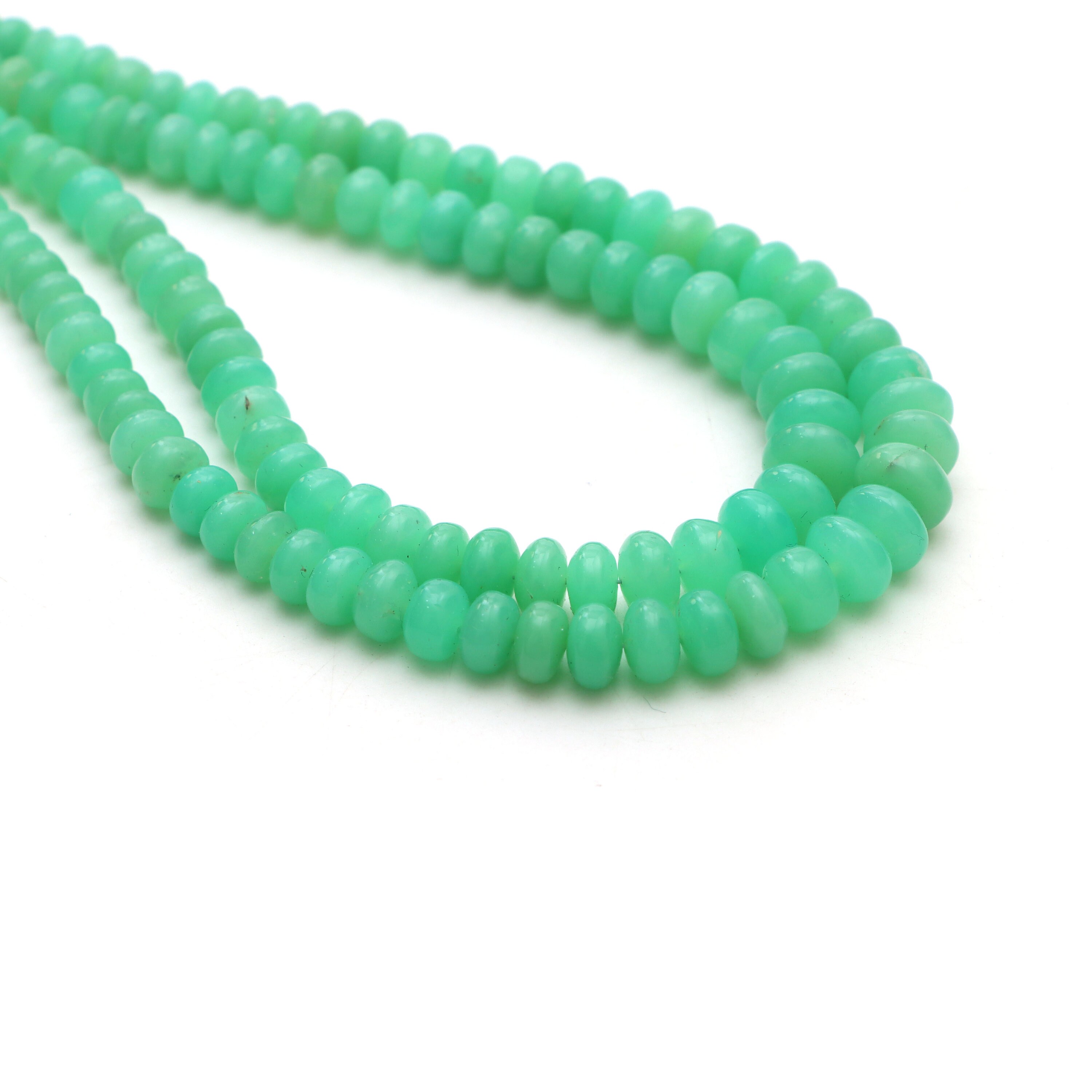 Chrysoprase Smooth Rondelle Beads, 4 Mm To 6.5 Mm, Plain Chrysoprase Beads, Rondelle Shape Chrysoprase, 18 Inches Strand, Price Per Strand
