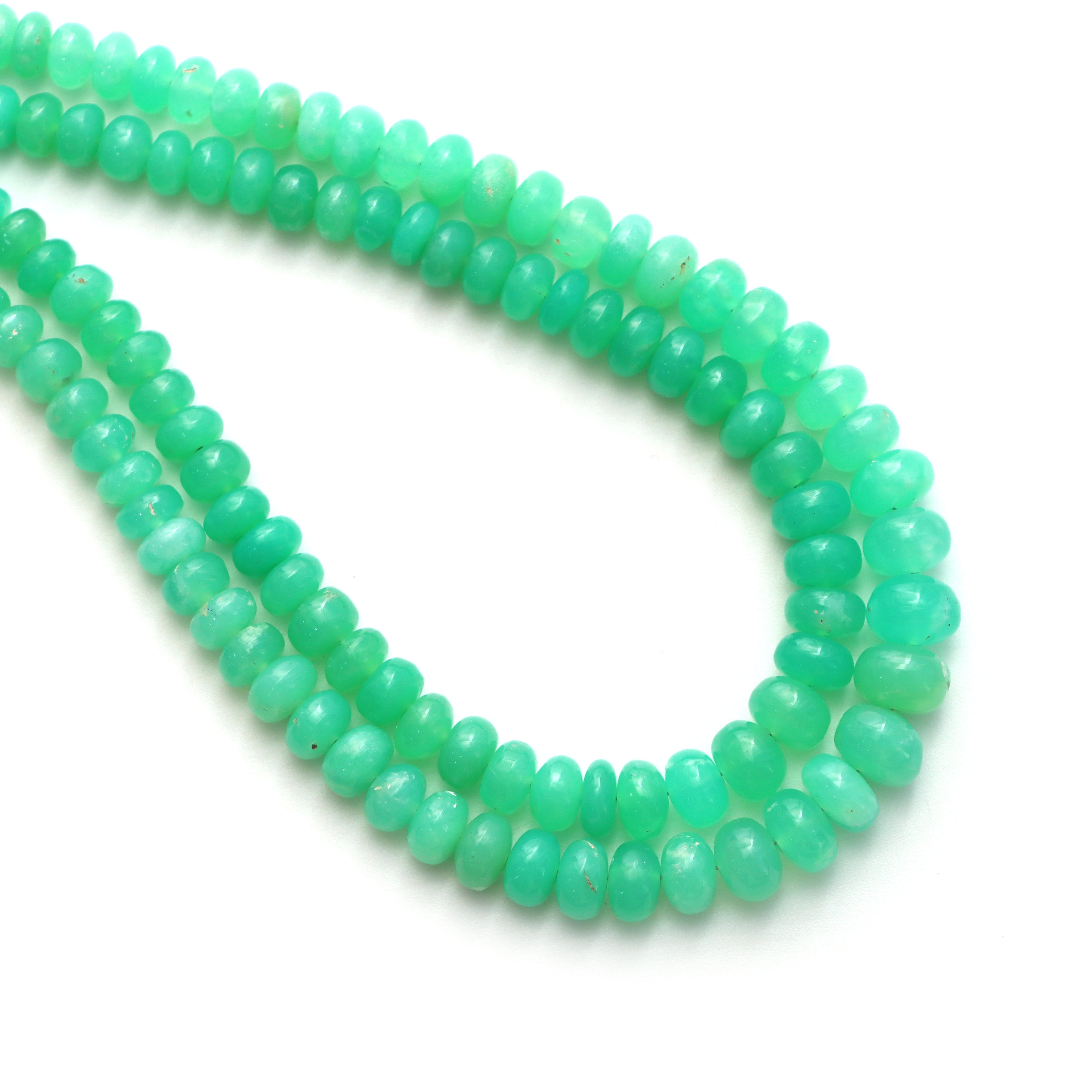 Chrysoprase Smooth Rondelle Beads, 4 Mm To 7 Mm , Chrysoprase Beads, Plain Chrysoprase Beads, 8 Inches / 18 Inches Strand, Price Per Strand