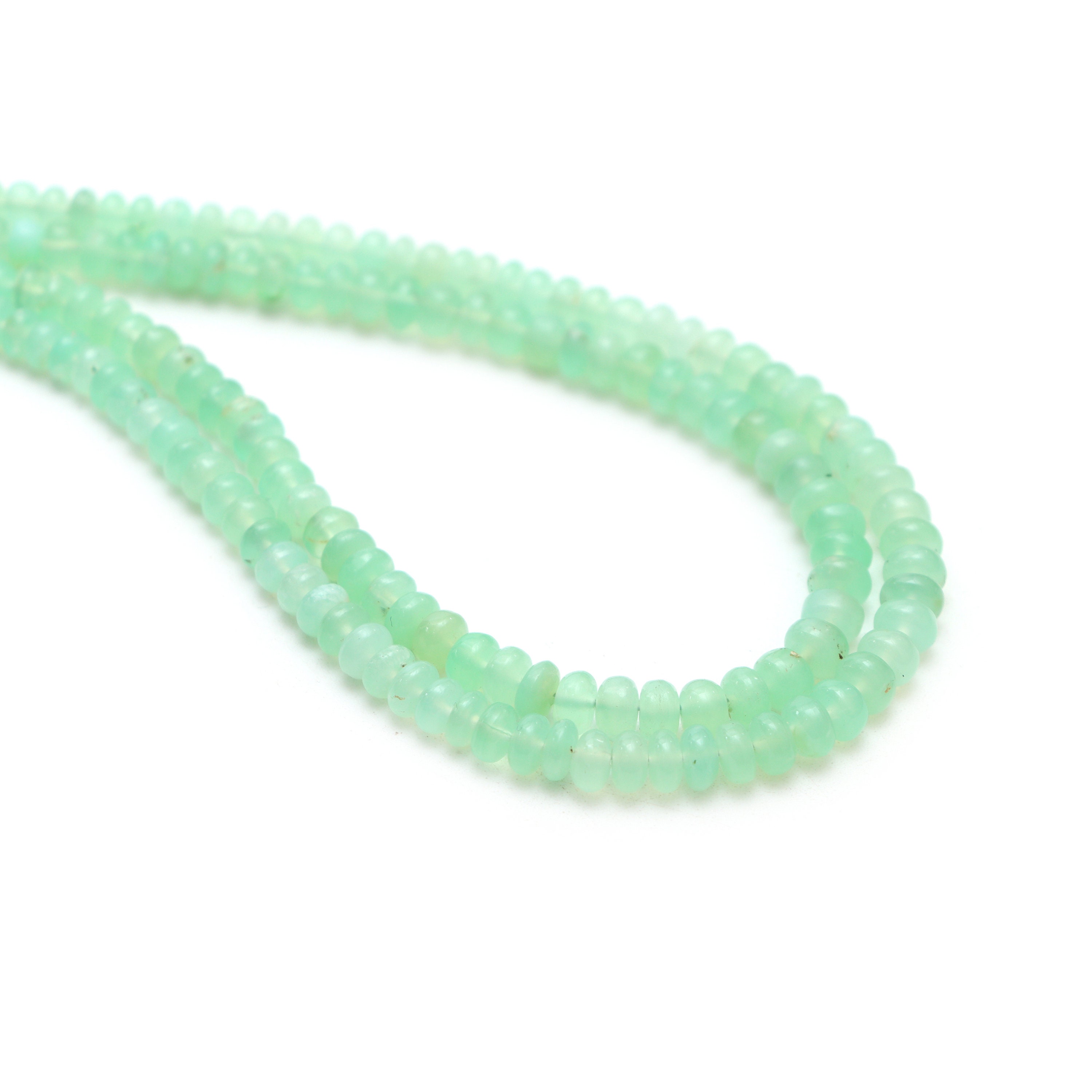 Chrysoprase Smooth Rondelle Beads, 4 Mm To 6 Mm, Chrysoprase Jewelry Making Beads, 18 Inches Full Strand, Price Per Strand