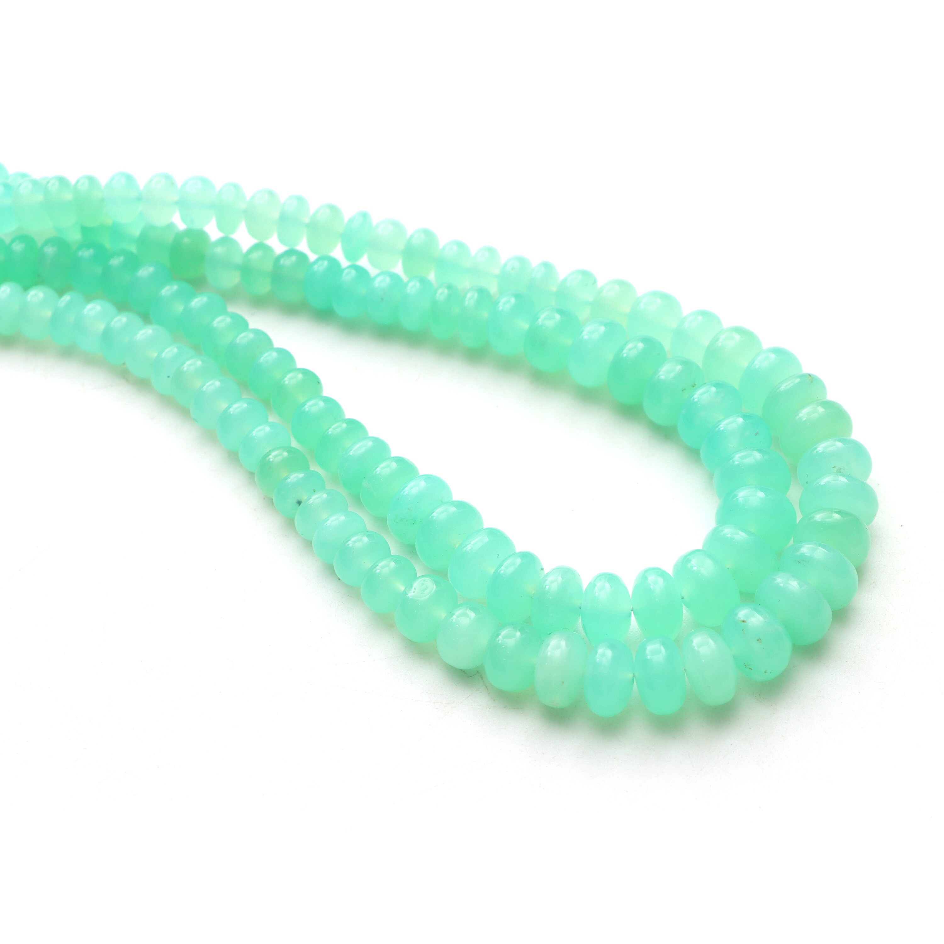 Chrysoprase Smooth Rondelle Beads, 4.5 Mm To 8.5 Mm, Plain Chrysoprase Rondelle Beads, Chrysoprase Beads, 18 Inch Strand, Price Per Strand