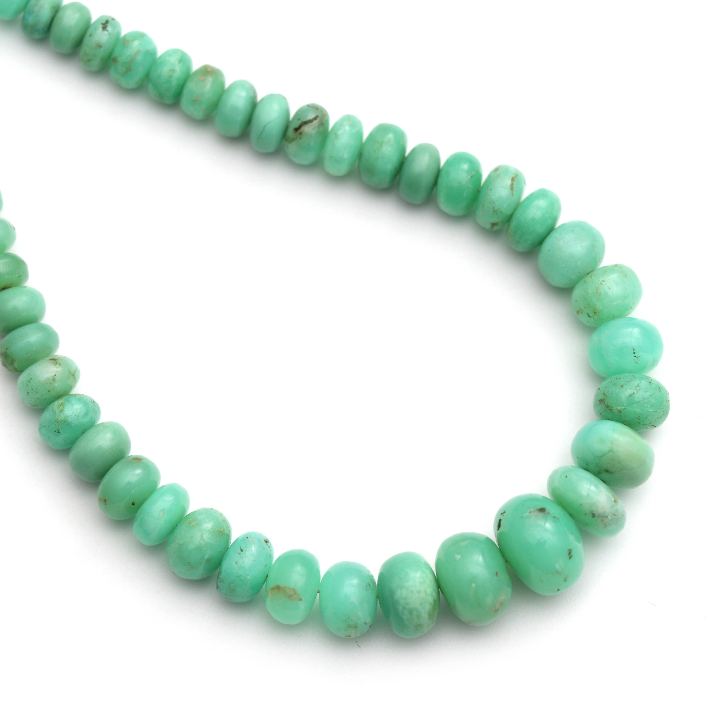 Chrysoprase Smooth Roundel Beads, Chrysoprase - 5 Mm To 8 Mm -chrysoprase Beads - Gem Quality , 8 Inch/ 20 Cm Full Strand, Price Per Strand