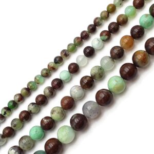 Brown Green Chrysoprase Smooth Round Beads 6mm 8mm 10mm 12mm 15.5" Strand Brown Green Chrysoprase Smooth Round Beads 6mm 8mm 10mm 12mm 15.5" Strand