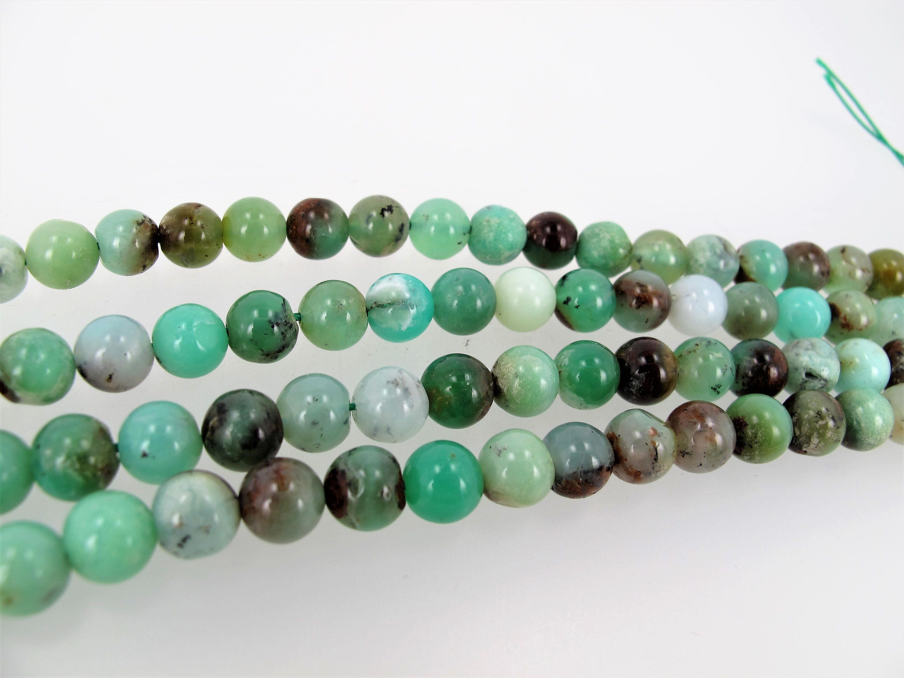 Genuine Chrysoprase Round Beads 8mm. Green Chrysoprase Gemstone Beads 7.5''. Diy Loose Beads