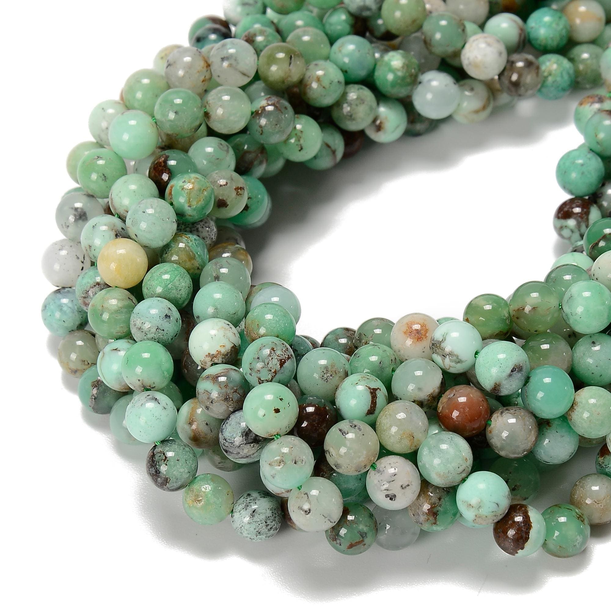 Grade A Natural Chrysoprase Smooth Round Beads Size 6mm 8mm 15.5'' Strand Grade A Natural Chrysoprase Smooth Round Beads Size 6mm 8mm 15.5'' Strand