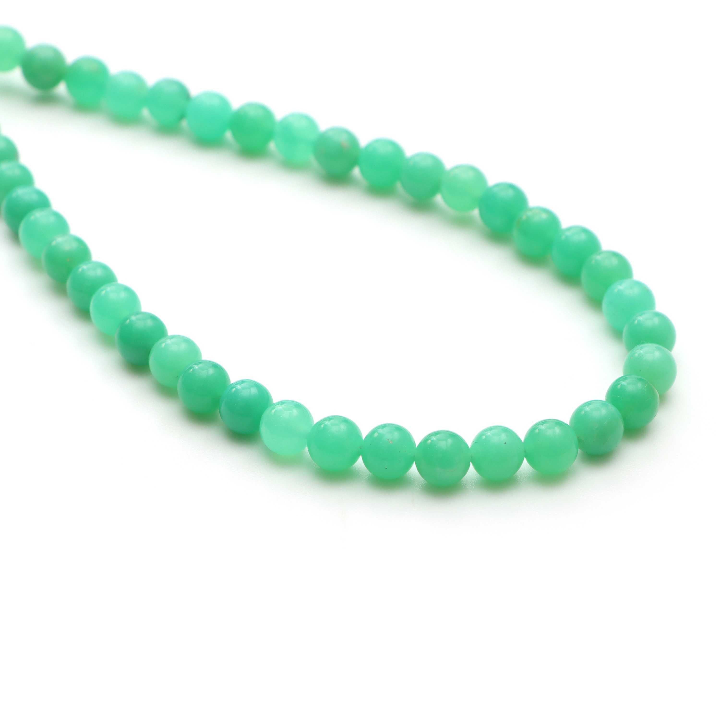 Chrysoprase Smooth Round Ball Beads, 5 Mm To 6 Mm, Chrysoprase Round Shape Beads, Plain Chrysoprase Beads, 18 Inch Strand, Price Per Strand