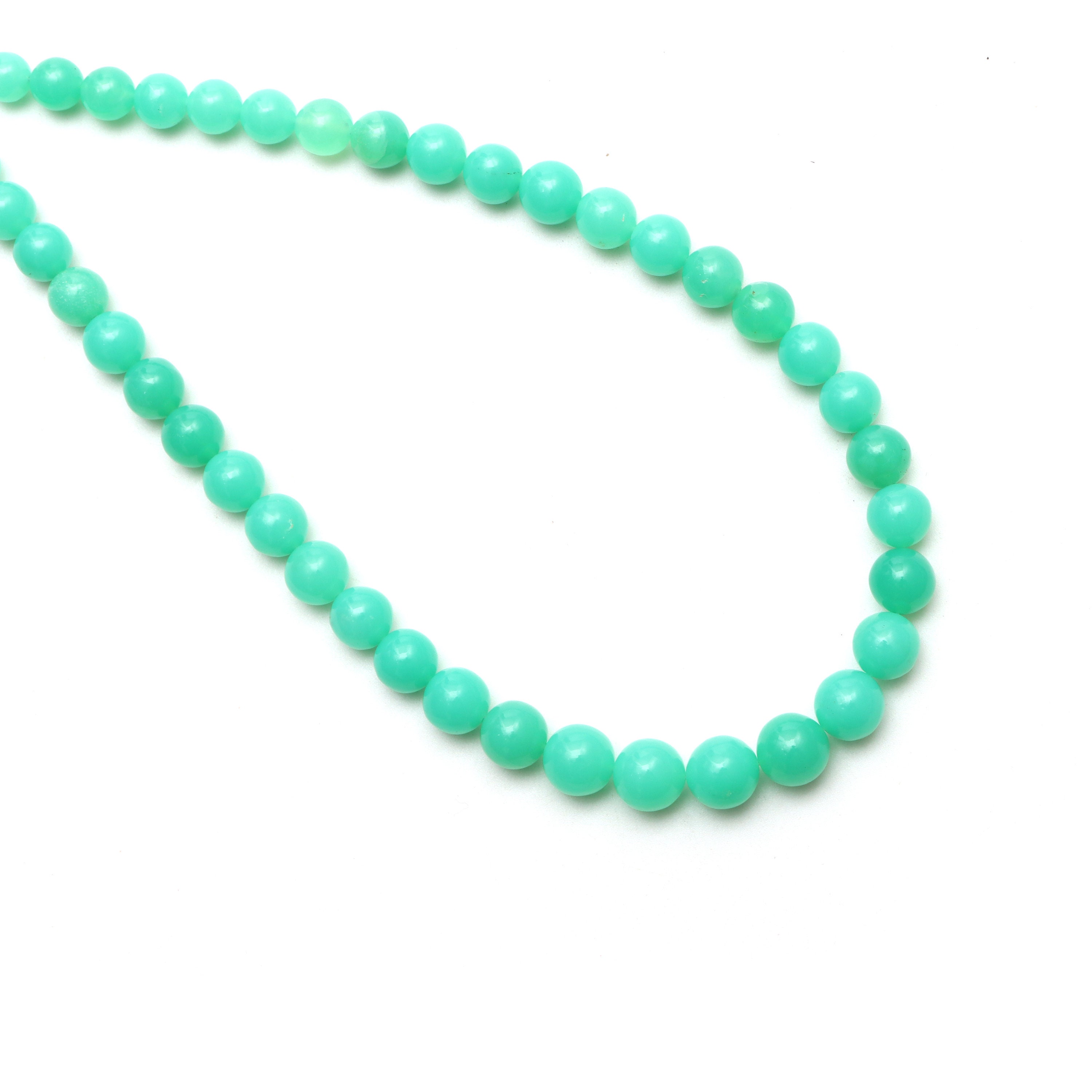 Chrysoprase Smooth Round Balls Beads, 5.5 Mm To 8 Mm, Chrysoprase Round Jewelry Making Beads, 12 Inches Strand, Price Per Strand